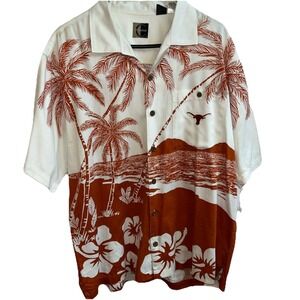 Texas Longhorns Vintage Chillwear Hawaiian‎ Button Down Shirt Size Medium